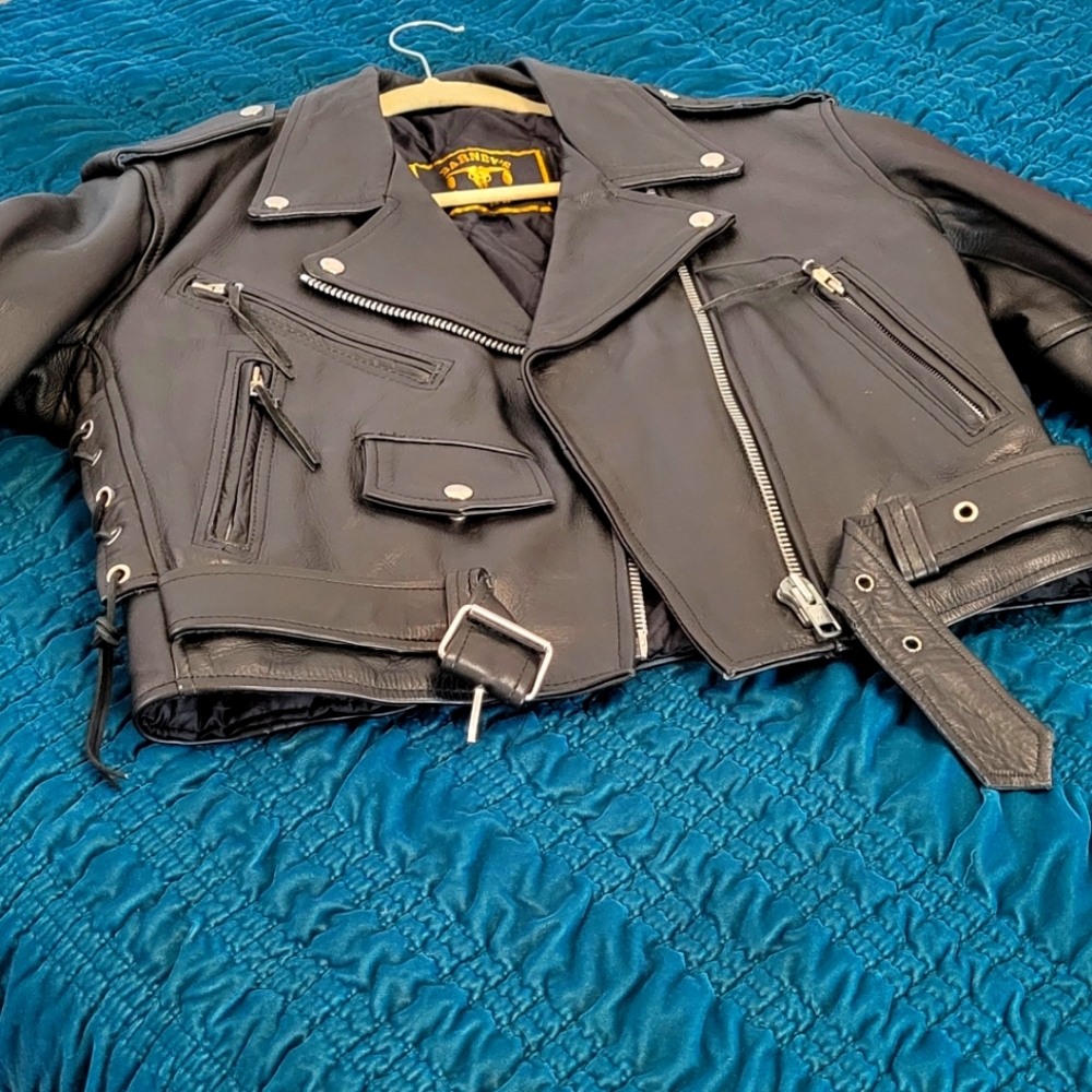 Like new Barney's  cropped leather jacket